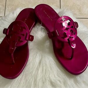 Tory Burch Pink Sandals with Flower Embellishment